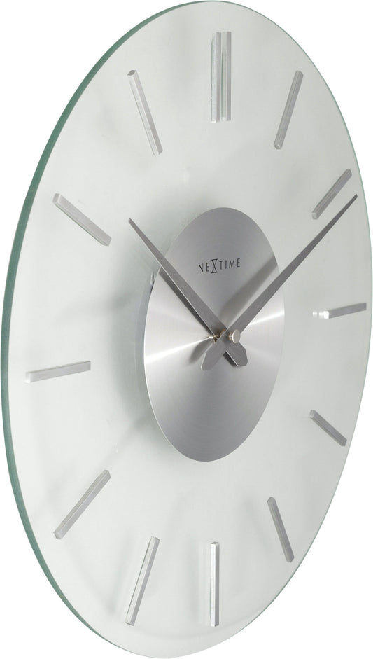 Wall clock - 26 cm - Aluminum - Glass - 'Stripe'