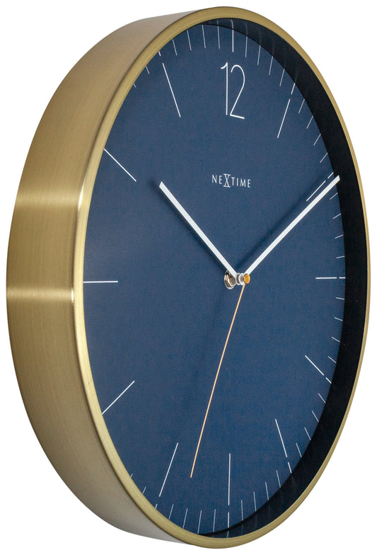 Wall clock - 34 cm - Glass / Metal - Vintage 'Essential Gold'