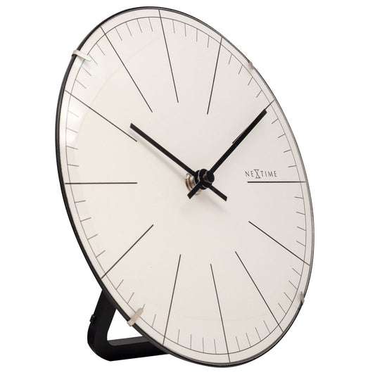 Wall clock/ Table clock- 20 cm- Glass - Dome Shaped Glass- 'Big Stripe Mini Dome'
