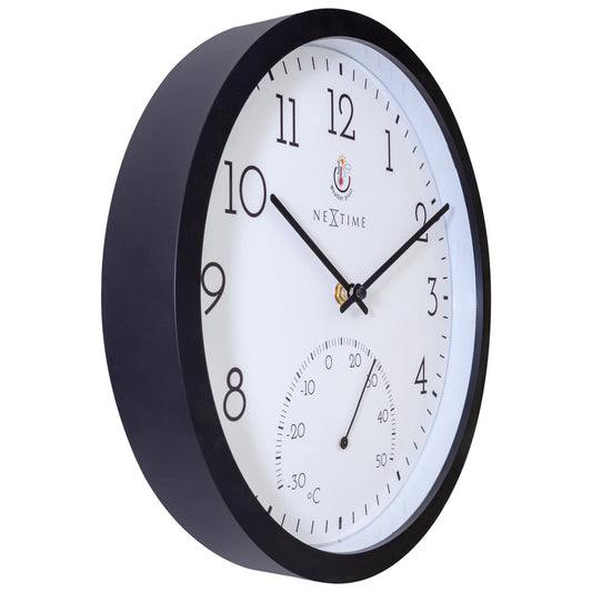 Weatherproof Outdoor clock - with thermometer - 30.5 cm and Marigold
