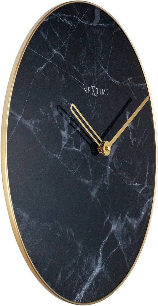 Wall clock - 40 cm - Glass / Metal - 'Marble'