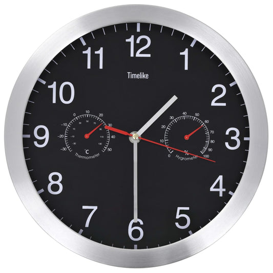 Wandklok Met Quartz-Mechanisme Hygrometer Thermometer 30 Cm
