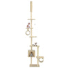Kattenkrabpaal Met Sisal Krabpalen Pootafdrukken Beige