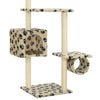 Kattenkrabpaal Met Sisal Krabpalen Pootafdrukken Beige