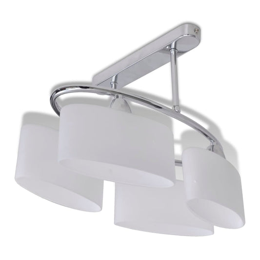 Plafondlamp Met Ellips Glazen Kapjes (4 X E14)