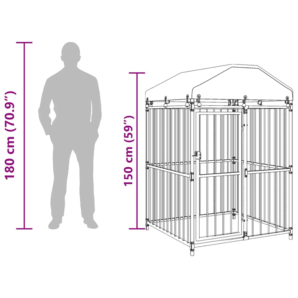 Hondenkennel Voor Buiten Met Dak 120X120X150 Cm