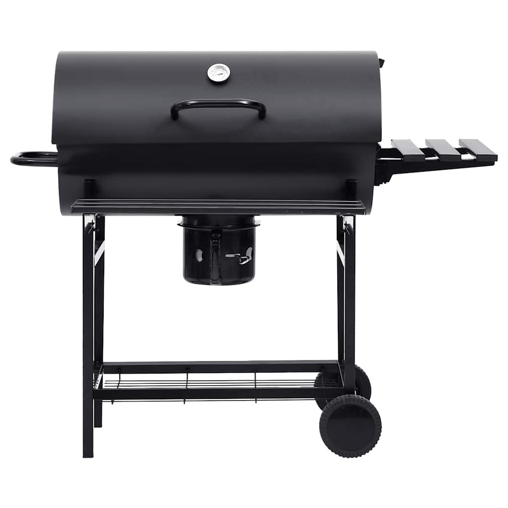 Barbecuevat Met Wielen En Schappen 115X85X95 Cm Staal Zwart