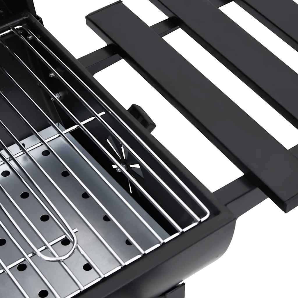 Barbecuevat Met Wielen En Schappen 115X85X95 Cm Staal Zwart