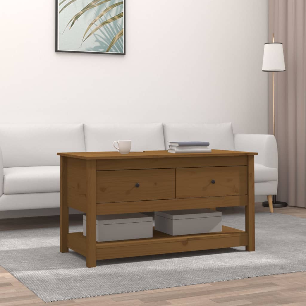 Salontafel 102X49X55 Cm Massief Grenenhout