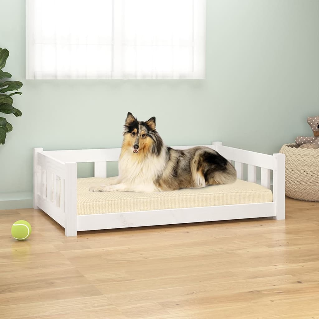 Hondenbed 105,5X75,5X28 Cm Massief Grenenhout