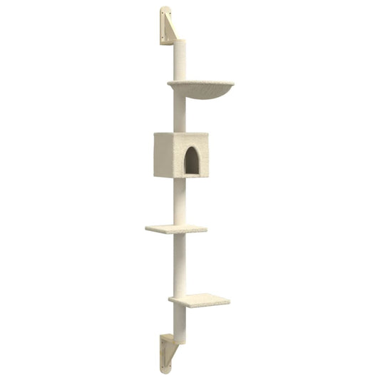 Kattenmeubel Wandgemonteerd Met Krabpaal 187 Cm Kleurig