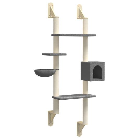 Kattenmeubel Wandgemonteerd Met Krabpaal 180 Cm