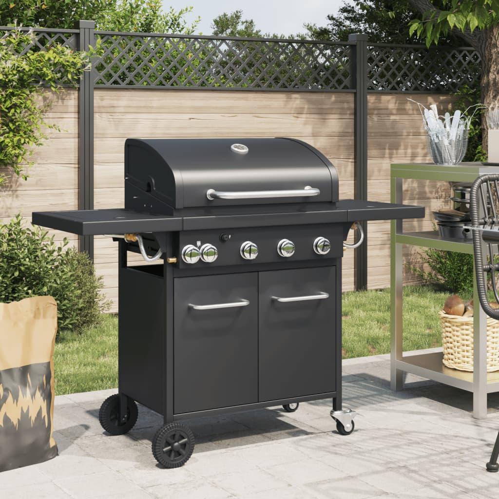 Gasbarbecue Met 5 Branders Gepoedercoat Staal Zwart Grijs Sonoma