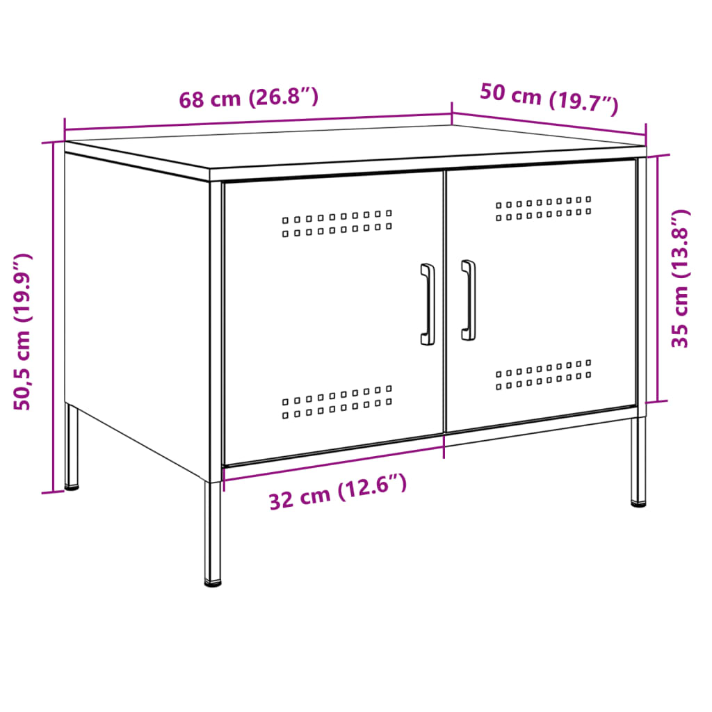 Salontafel 68X50X50,5 Cm Staal