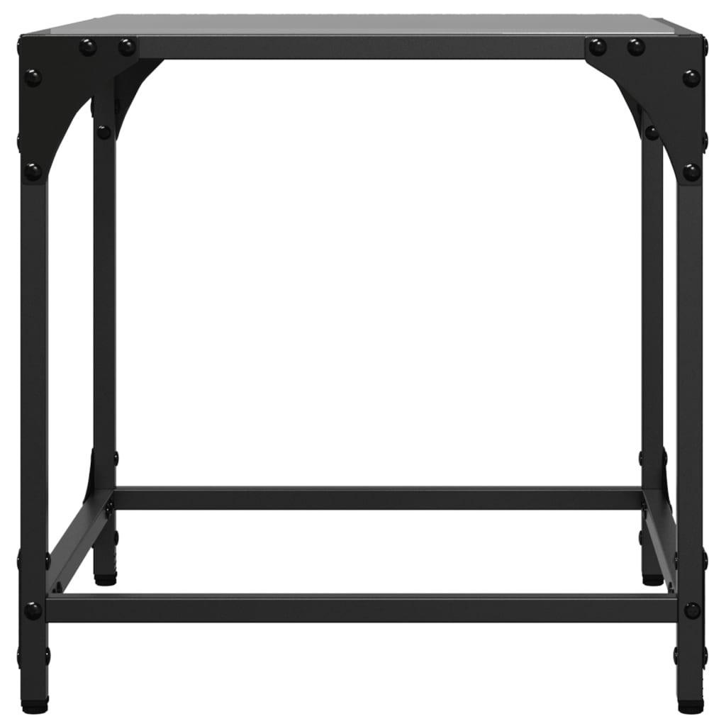Salontafels Met Zwart Glazen Blad Staal
