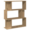 Boekenkast 80X24X96 Cm Bewerkt Hout Artisanaal Eikenkleur