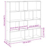 Boekenkast 132X29X141,5 Cm Bewerkt Hout Kleurig Oud Hout