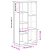 Boekenkast 50X25X104 Cm Bewerkt Hout Kleurig