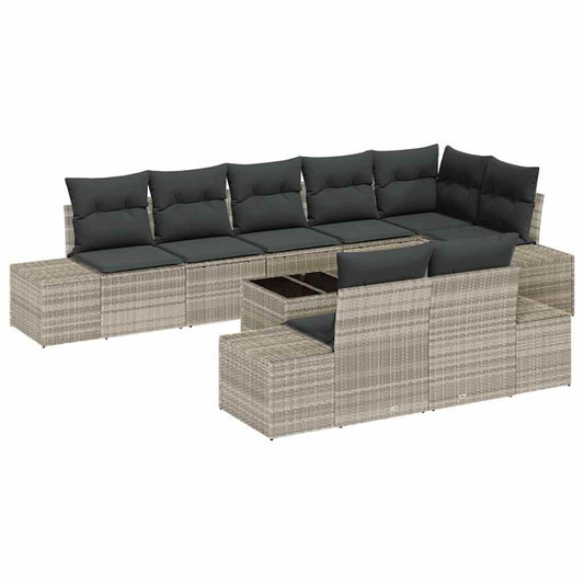 Tuin Sofa Set Met Kussen 9 Pcs Poly Riet