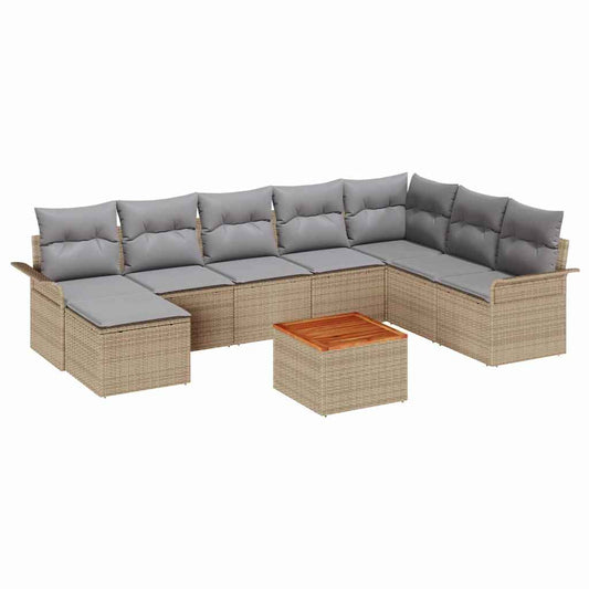 Tuin Sofa Set 9 Pcs Poly Riet