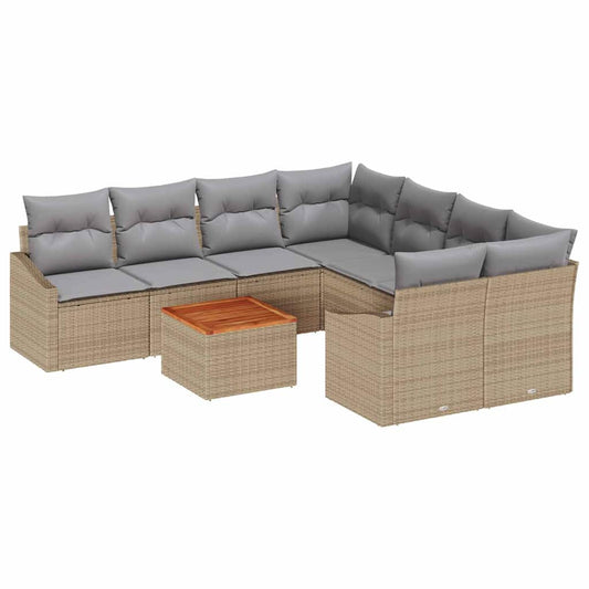 Tuin Sofa Set Met Kussen 9 Pcs Poly Riet