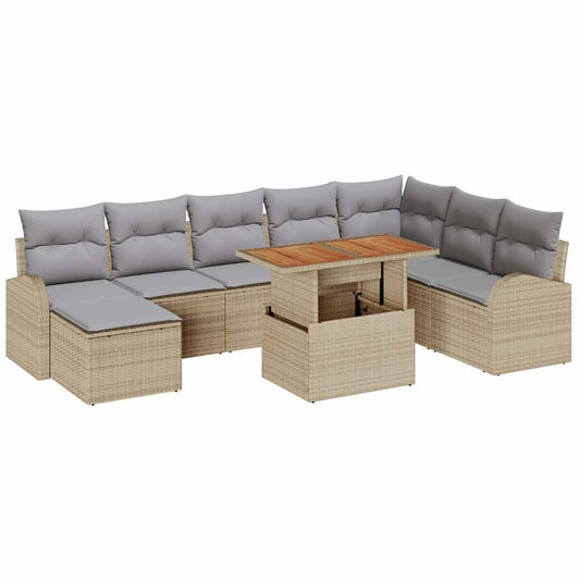 Tuin Sofa Set Met Kussen 9 Pcs En Licht
