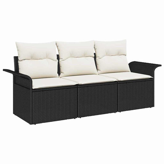 Tuin Sofa Set Met Kussen Met Opslag 3 Pcs Poly Riet