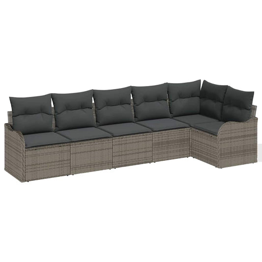 Tuin Sofa Set Met Kussen Met Opslag 6 Pcs Poly Riet