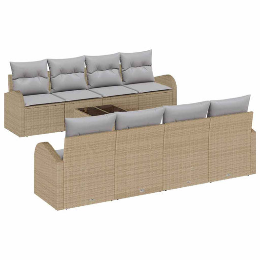 Tuin Sofa Set Met Kussen 9 Pcs En Grijs 55 X 55 X 37 Cm