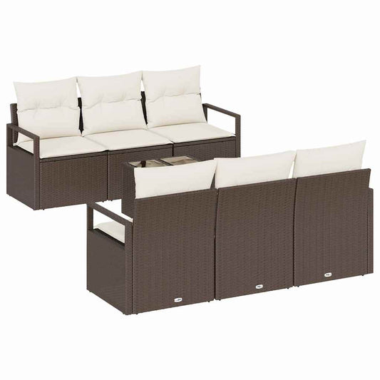 Tuin Sofa Set Met Kussen 7 Pcs En Crème 55 X 55 X 37 Cm
