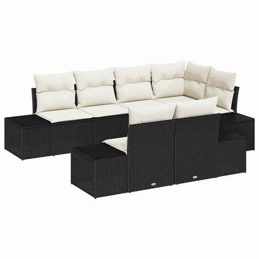 Tuin Sofa Set Met Kussen Met Opslag 7 Pcs En Crème