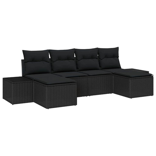 Tuin Sofa Set Met Kussen 6 Pcs 184 X 62 X 85 Cm Poly Riet
