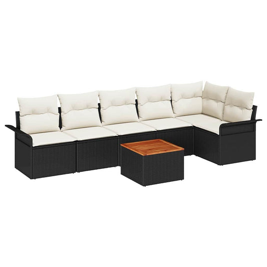 Tuin Sofa Set Met Kussen 7 Pcs En Crème 55 X 55 X 37 Cm