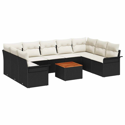 Tuin Sofa Set Met Kussen 10 Pcs En Crème 55 X 55 X 37 Cm
