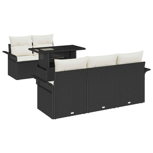 Tuin Sofa Set Met Kussen Met Opslag 6 Pcs Poly Riet