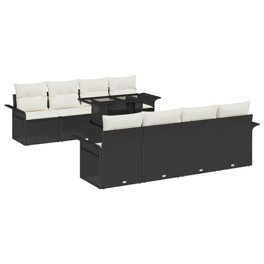 Tuin Sofa Set Met Kussen Met Opslag 9 Pcs Poly Riet