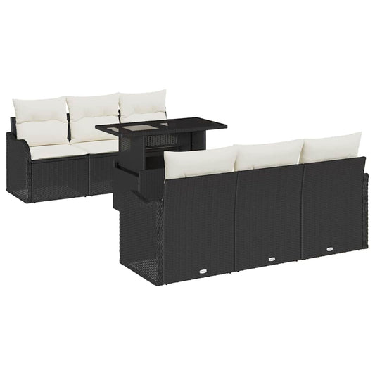 Tuin Sofa Set Met Kussen 7 Pcs 100 X 55 X 73 Cm Poly Riet