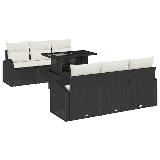 Tuin Sofa Set Met Kussen 7 Pcs 100 X 55 X 73 Cm Poly Riet