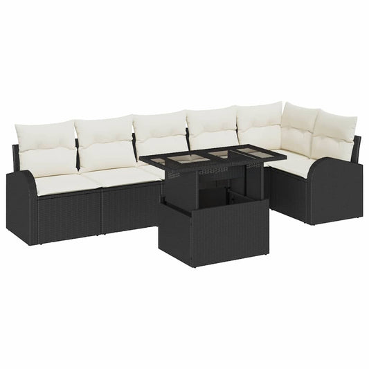 Tuin Sofa Set Met Kussen 7 Pcs 100 X 55 X 73 Cm Poly Riet