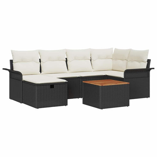 Tuin Sofa Set Met Kussen Met Opslag 7 Pcs Poly Riet