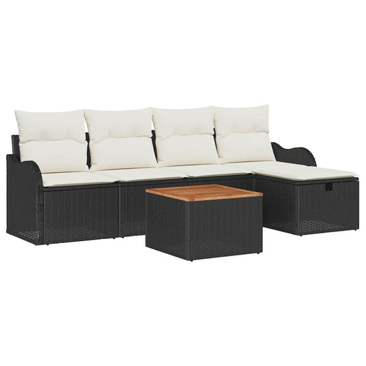 Tuin Sofa Set Met Kussen Met Opslag 6 Pcs Poly Riet