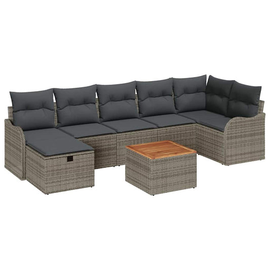 Tuin Sofa Set Met Kussen Met Opslag 8 Pcs Poly Riet