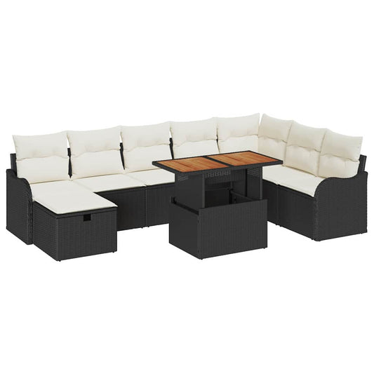 Tuin Sofa Set Met Kussen Met Opslag 9 Pcs Poly Riet