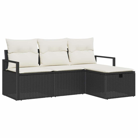 Tuin Sofa Set Met Kussen Met Opslag 4 Pcs Poly Riet