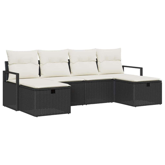 Tuin Sofa Set Met Kussen Met Opslag 6 Pcs Poly Riet