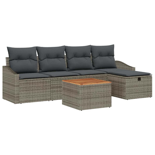 Tuin Sofa Set Met Kussen Met Opslag 6 Pcs Poly Riet