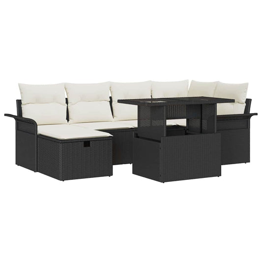 Tuin Sofa Set Met Kussen Met Opslag 7 Pcs Poly Riet