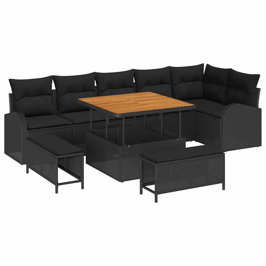 Tuin Sofa Set Met Kussen 9 Pcs Poly Riet
