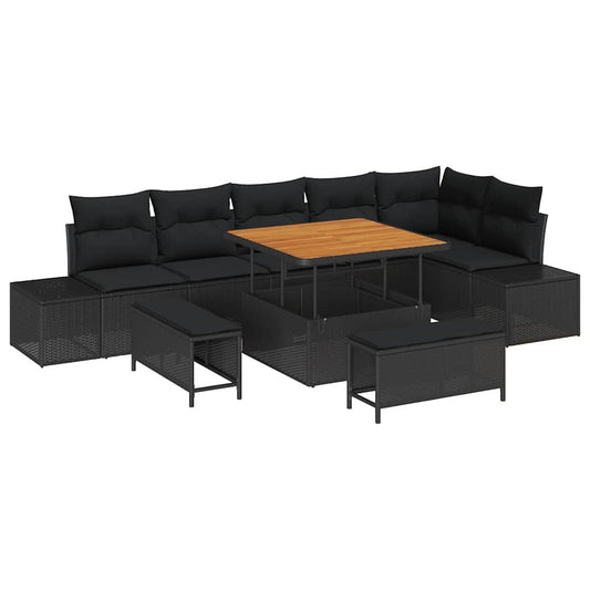 Tuin Sofa Set Met Kussen 9 Pcs Poly Riet