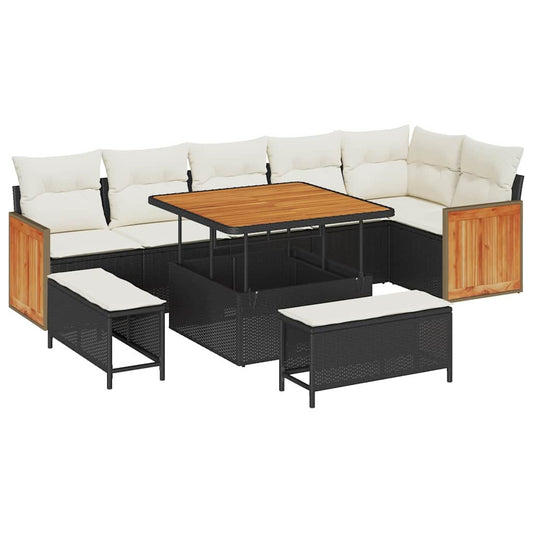 Tuin Sofa Set Met Kussen 9 Pcs En Crème 100 X 100 X 71 Cm